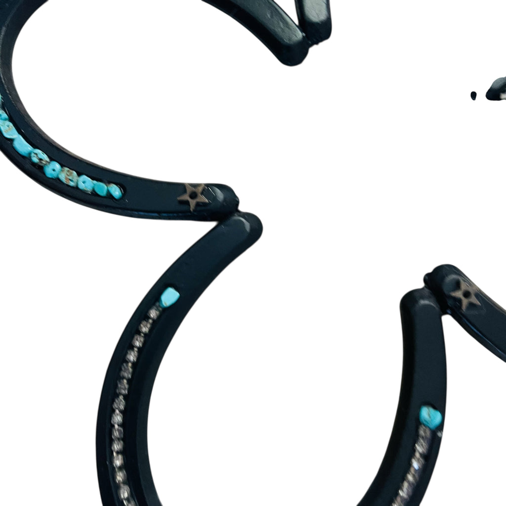 Cast Iron Embellished Rustic Horseshoe Wall Hanging Cross