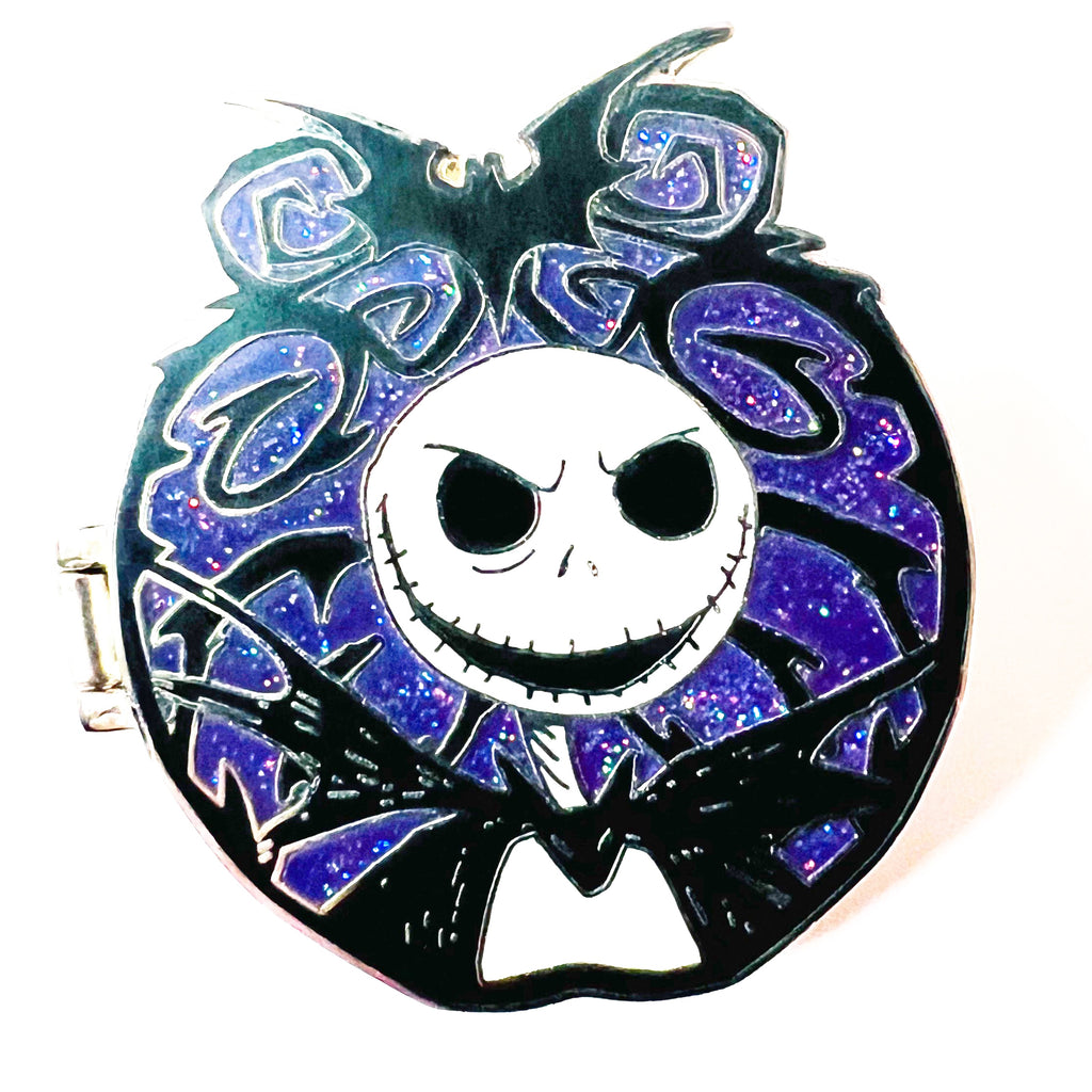 Disney Nightmare Before Christmas Jack Skellington Hinged Glitter Pin