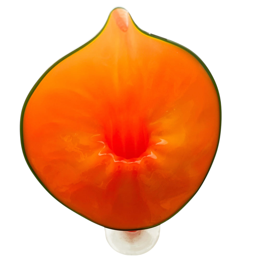 Vintage Jack The Pulpit Orange Art Glass Vase