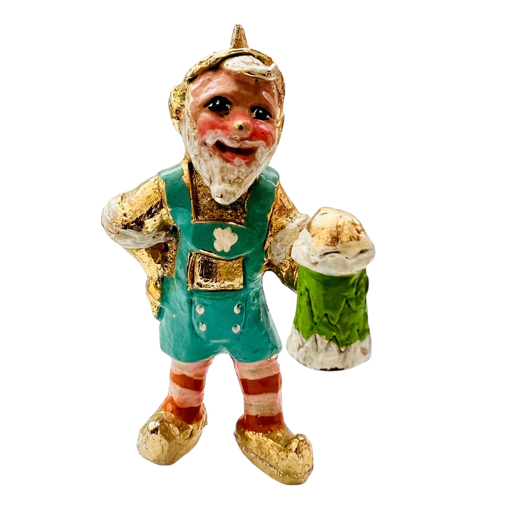 Irish Gnome Holiday Elf Cast Metal Hand Painted Figure