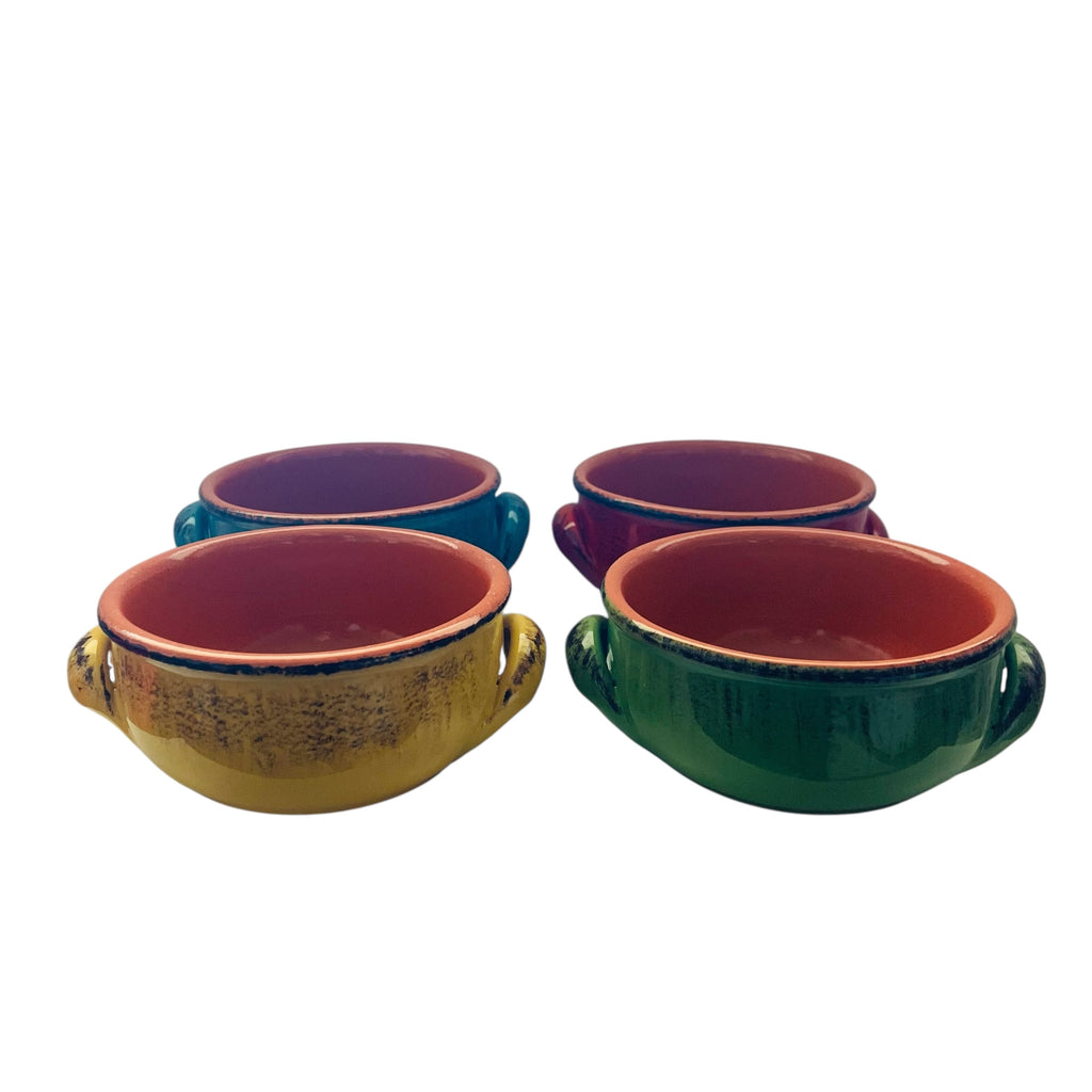 Vintage DeSilva Glazed Terracotta Soup Bowls