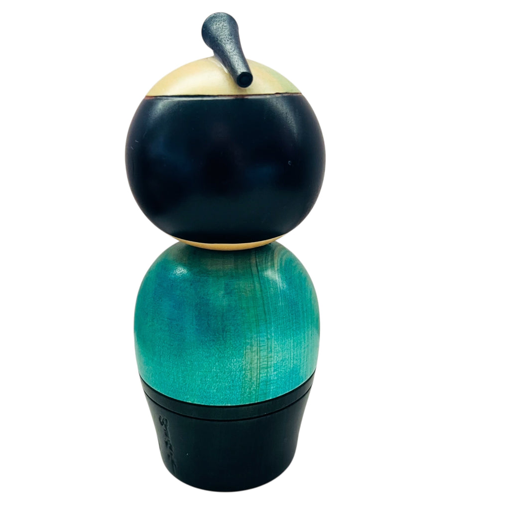 Usaburo Kokeshi Round Head Series Samurai Wood Craft Doll
