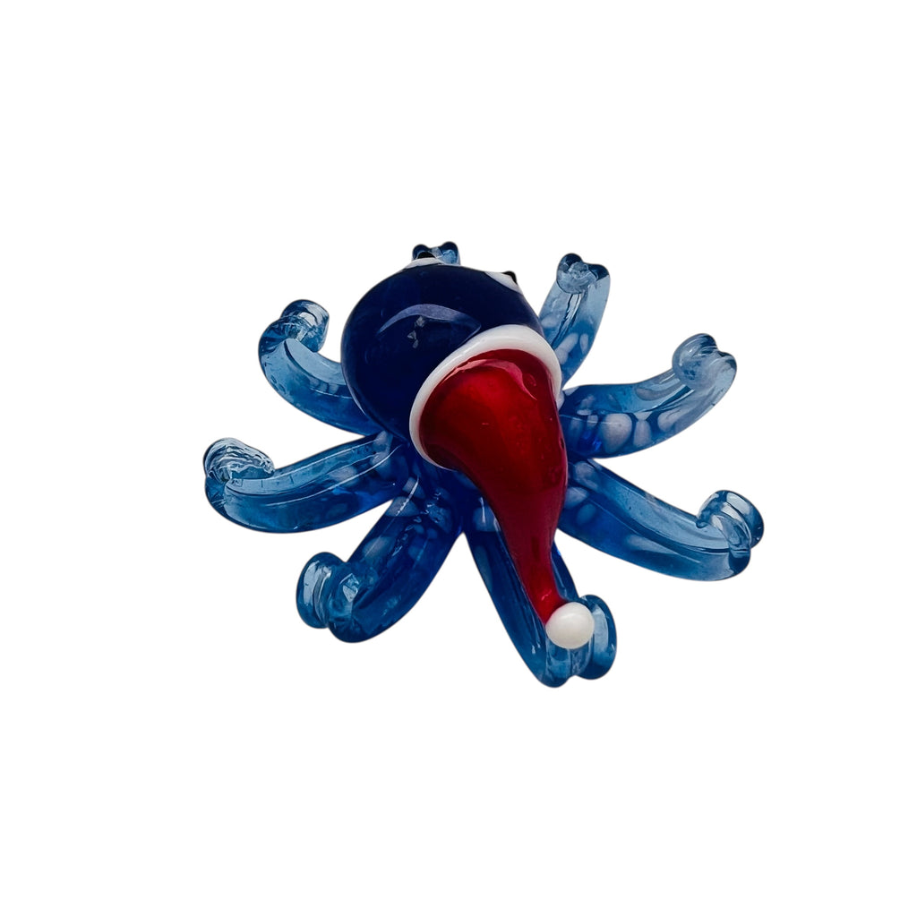 Pier 1 Imports Ocho The Octopus Santa Hat Blown Glass Christmas Figurine