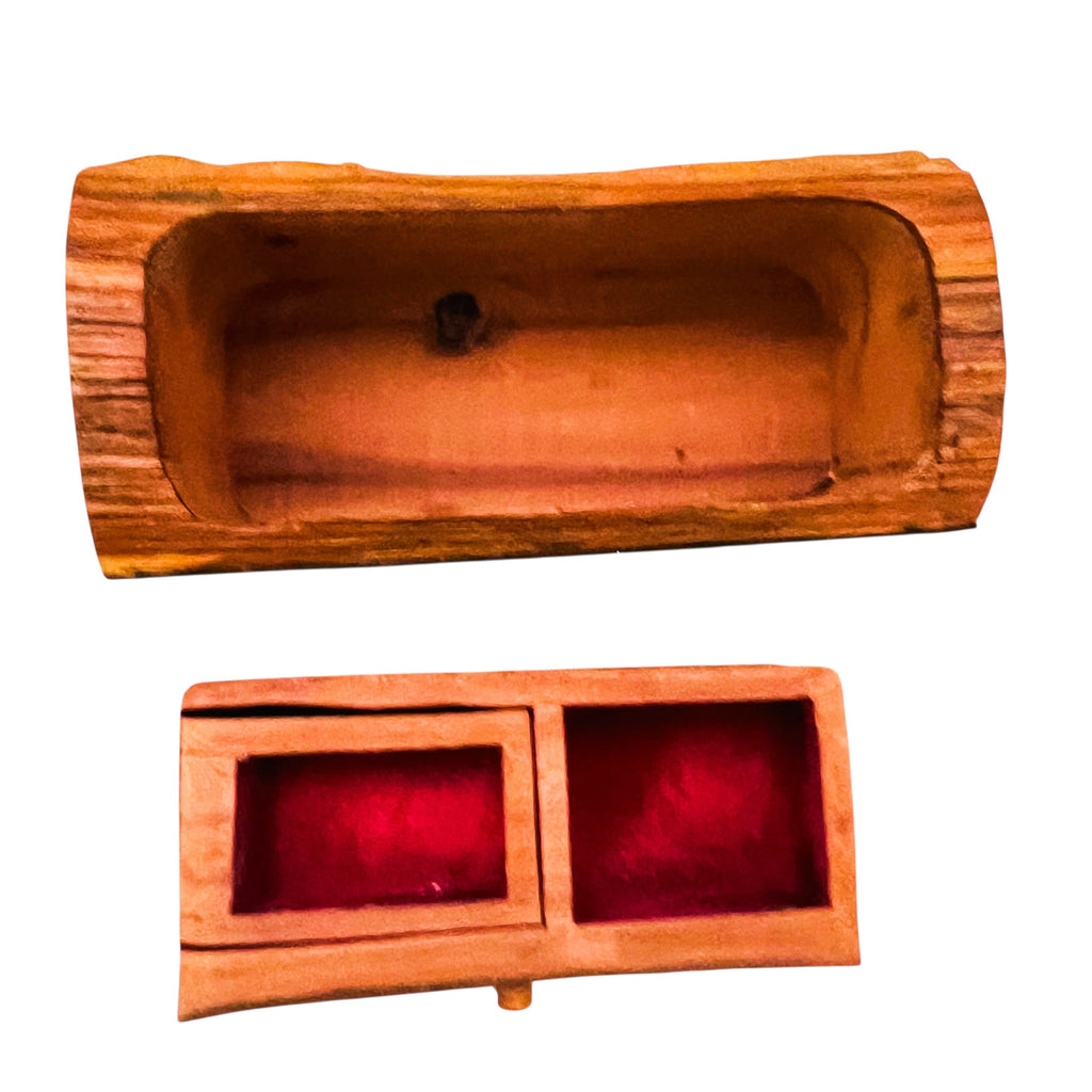 Vintage 1987 Jeff Trag Red Cedar Secret Compartment Signed Jewelry Box