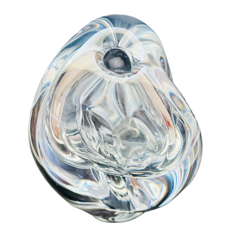 Sklo Lugano Lava Hand Blown Art Glass Object Heavy Vase