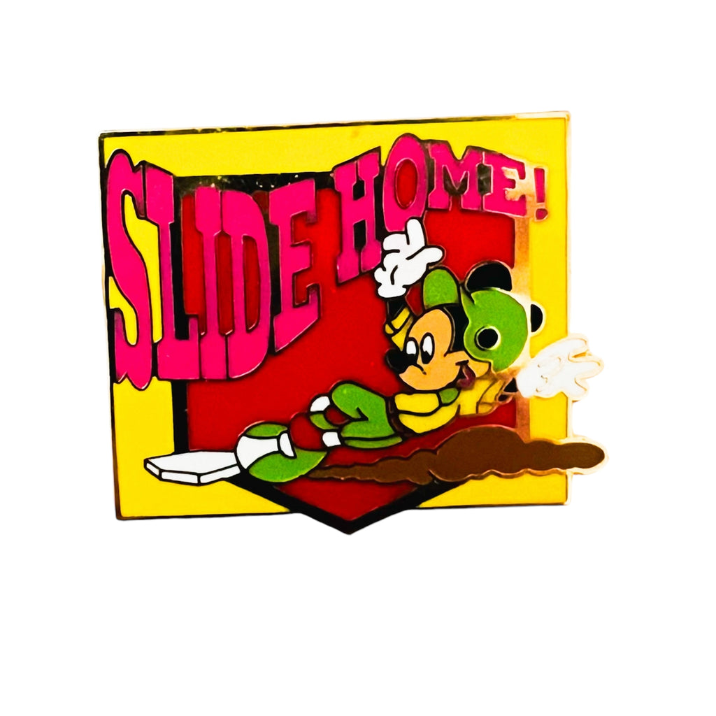Disney Tokyo Mickey Mouse Slide Home Baseball Pin
