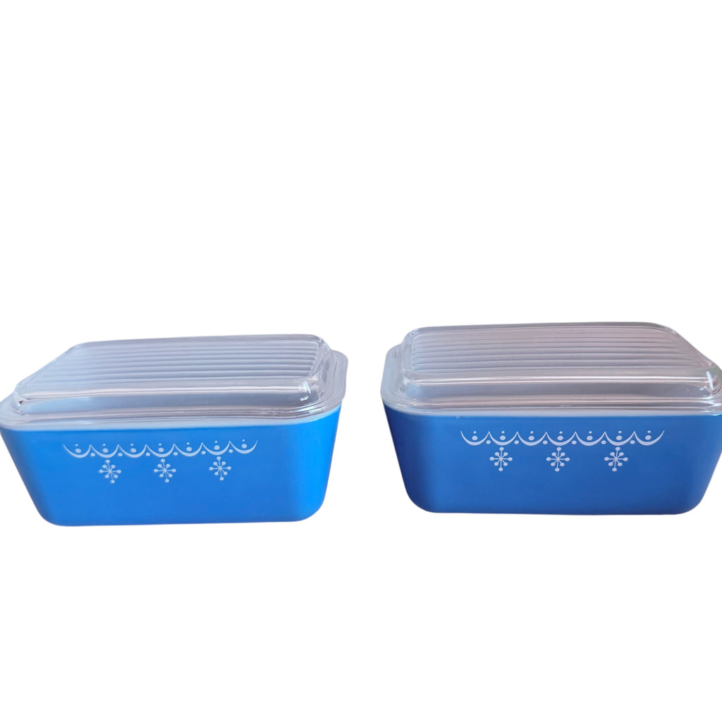 Vintage Pyrex Snowflake Blue Garland 10pc Lidded Casserole Set