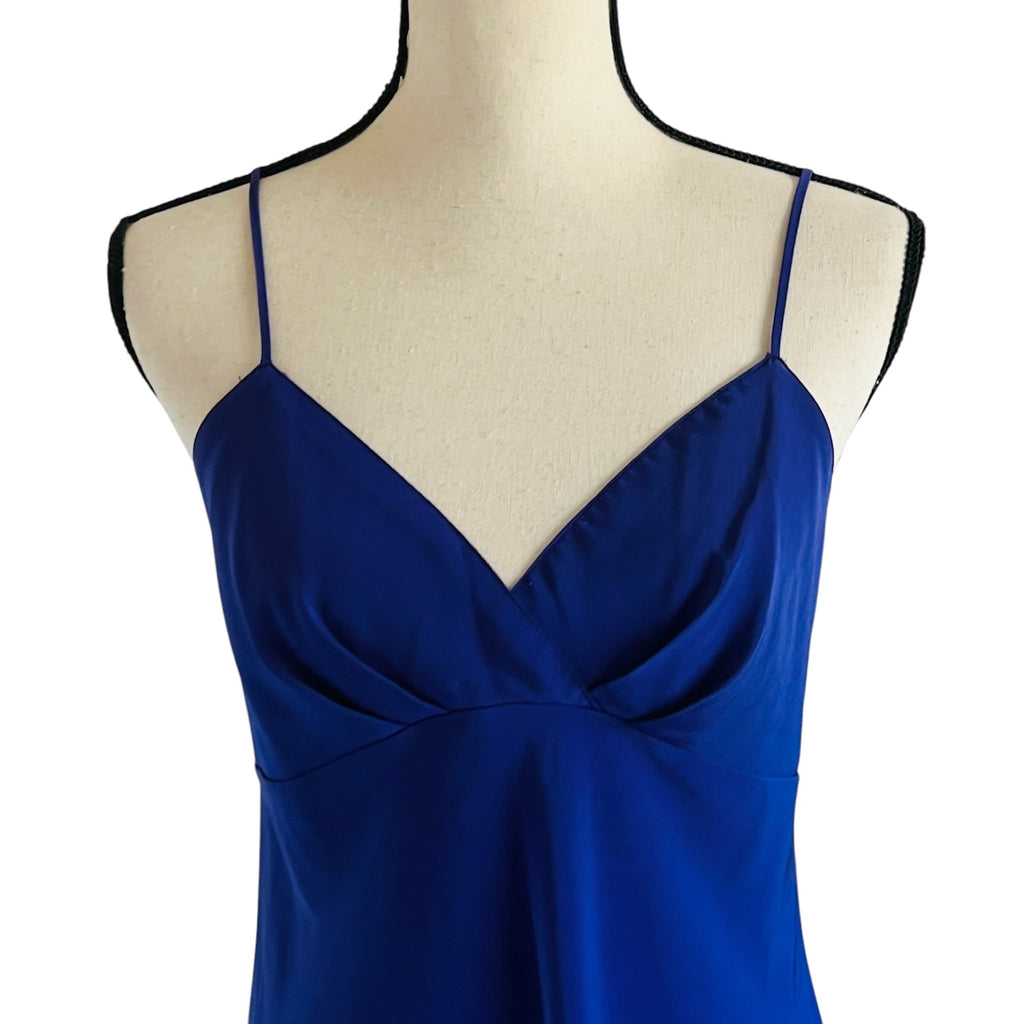 Vintagee Natori Cobalt Blue Slip Nightie Lingerie Dress