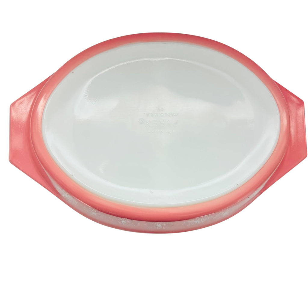 Vintage PYREX Pink Daisy Casserole Divided 1 1/2 Quart Oval Dish No Lid