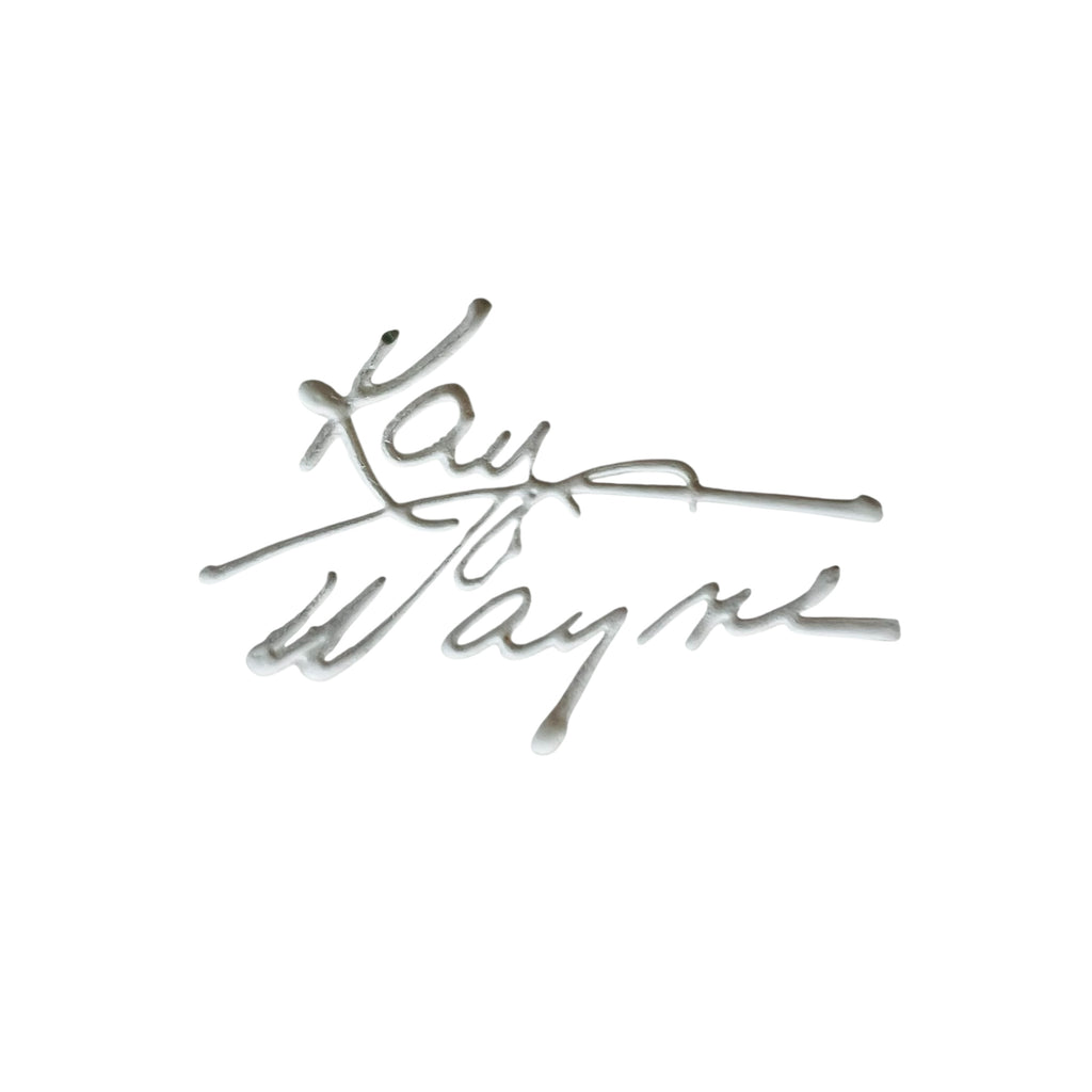 Kay Wayne Signed Studio Art Pottery Pine Needle Branch Serving Platter