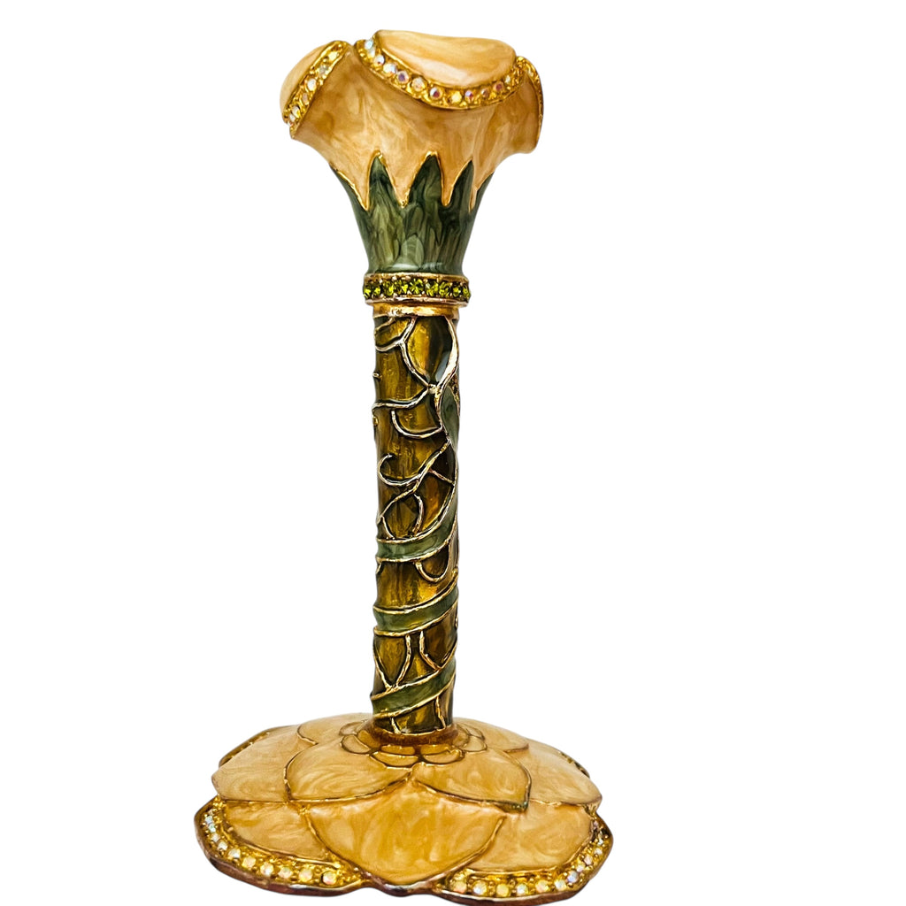 2 Saints Swarovski Crystal Enamel Jewel Flower Martini Glass