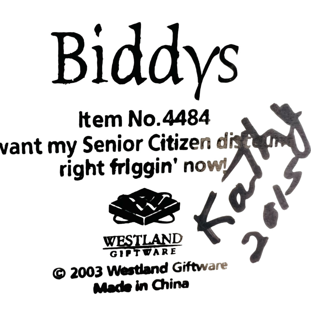 Vintage Westland Biddys I Want My Senior Citizen Discount Figurine
