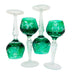 Vintage Mini Emerald Vintage Green Cut Crystal Glasses Set of 4