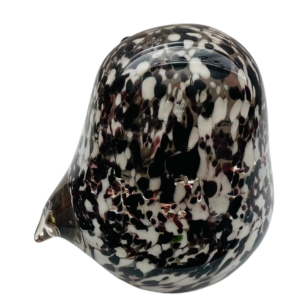 Vintage Murano Speckled Glass Owl Paperweight Figurine