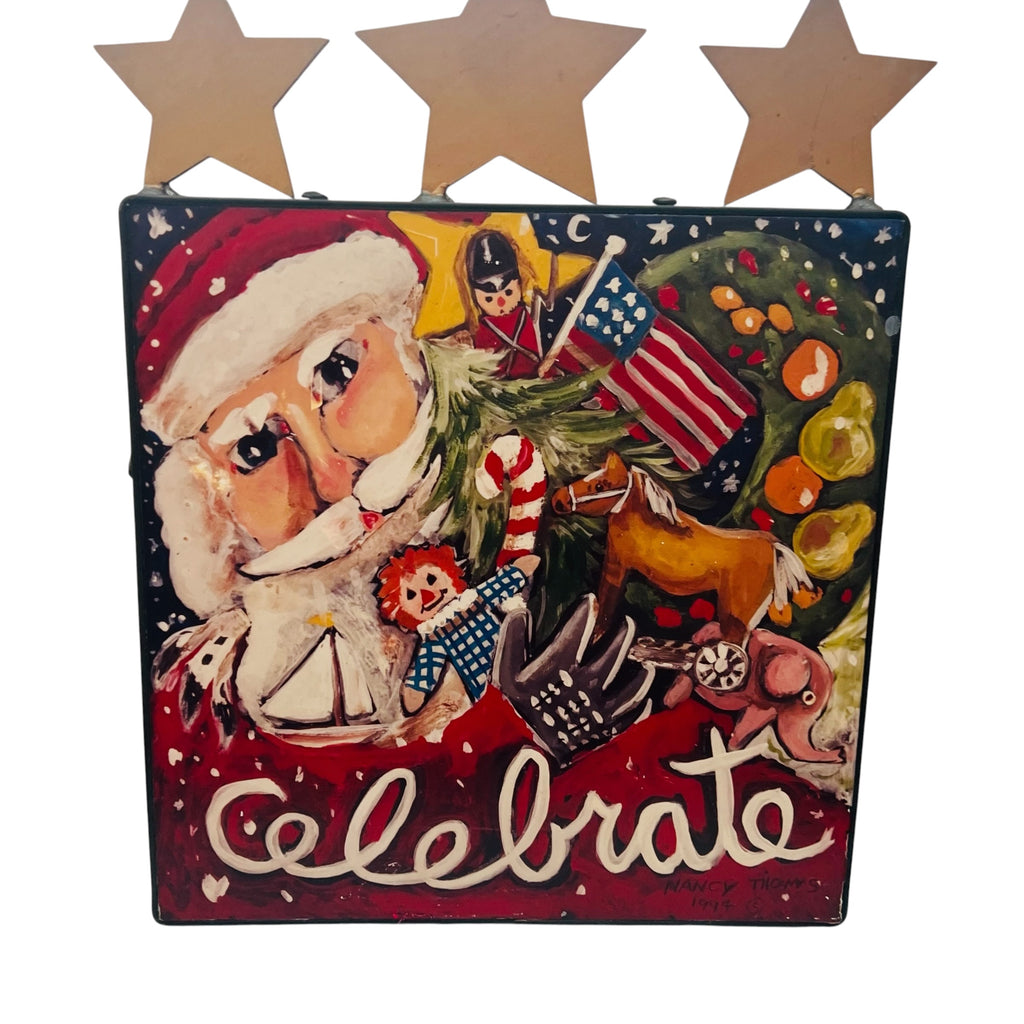 Nancy Thomas CELEBRATE Christmas Wall Plaque