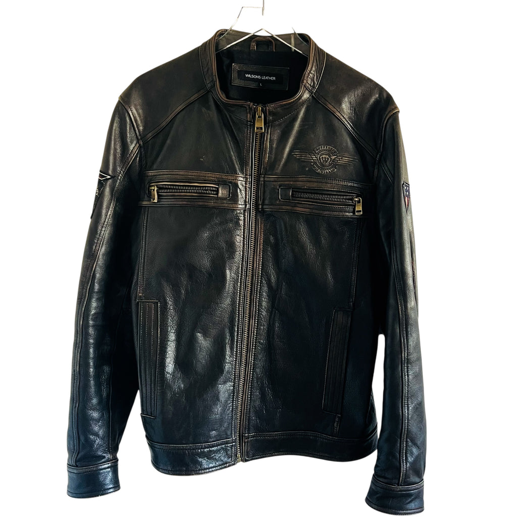 Vintage Wilsons LeatherDark Brown Motorcycle Jacket