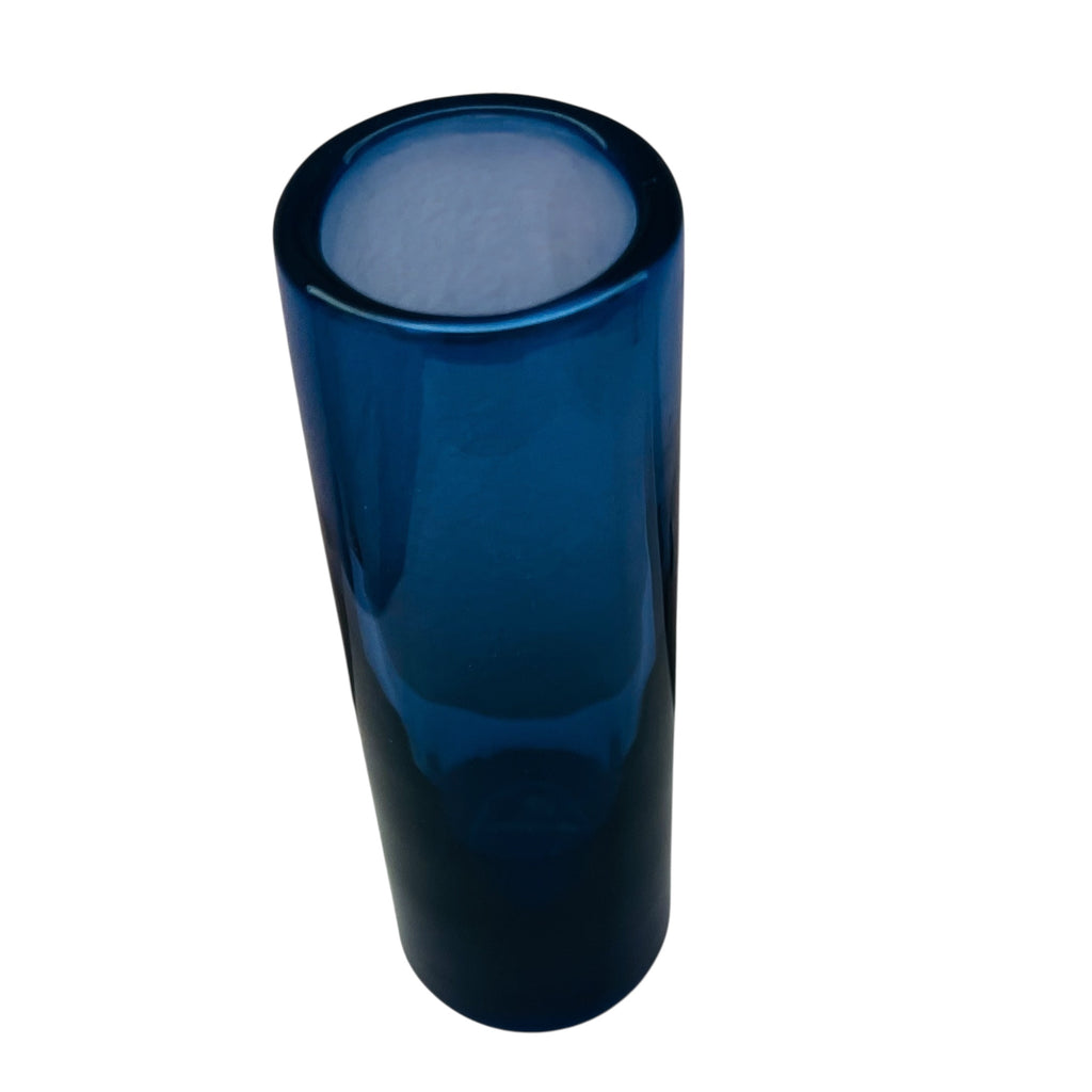 Vintage Holmegaard Per Lutken Cobalt Blue Cylinder Glass Vase