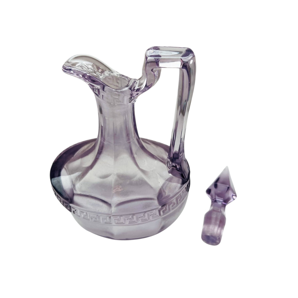 Vintage Purple Cut Crystal Cruet Bottle with Stopper
