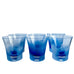 Vintage Mid Century Modern Block Cobalt Blue Rainy Day Bar Shot Glass Set 6