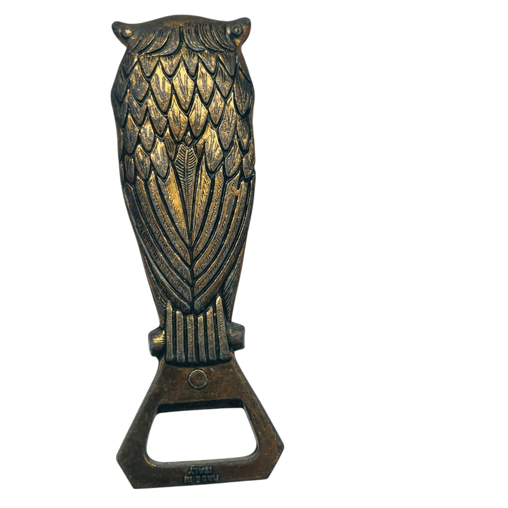 Vintage Italy Brass Owl Shape Bottle Opener