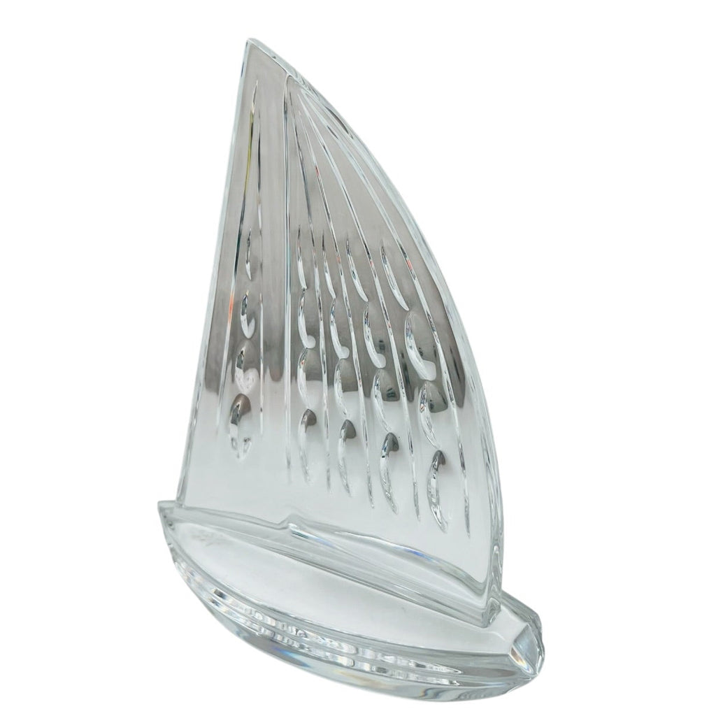 Vintage Waterford Crystal Clear Sailboat Nautical Boat Paperweight Figurine