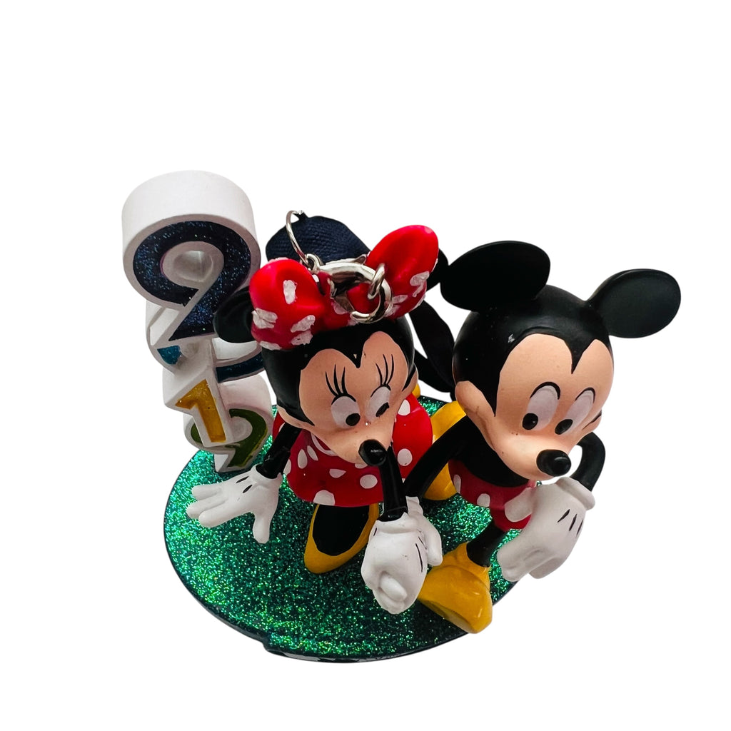 Disneyland Dated 2019 Mickey Minnie Standing Figure Christmas Ornament
