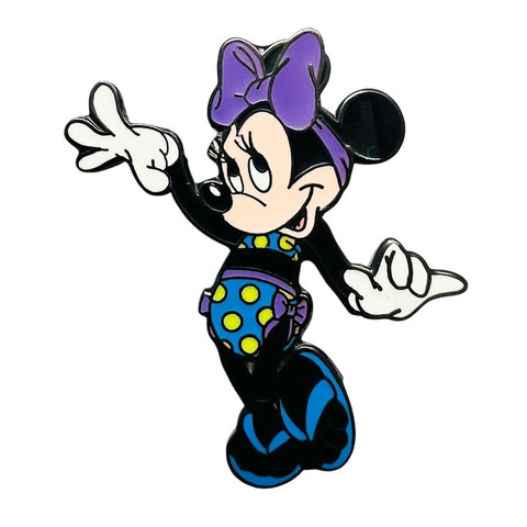 Vintage Summer Series 2000 Minnie Mouse Wearing a Blue and Yellow Bikini with a Purple Bow Disneyland Resort Pin