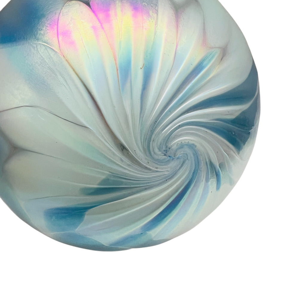 Studio Art Glass Tom Stoenner Iridescent Snow Cap Ornament