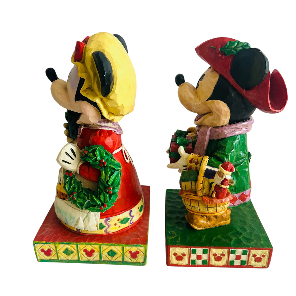 Vintage Disney Showcase Collection Jim Shore Mickey and Minnie Holiday Figures