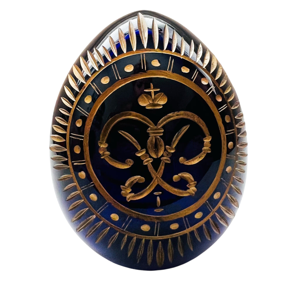 Saint Petersburg Russia Russian Hand Work Cobalt Blue Glass Egg