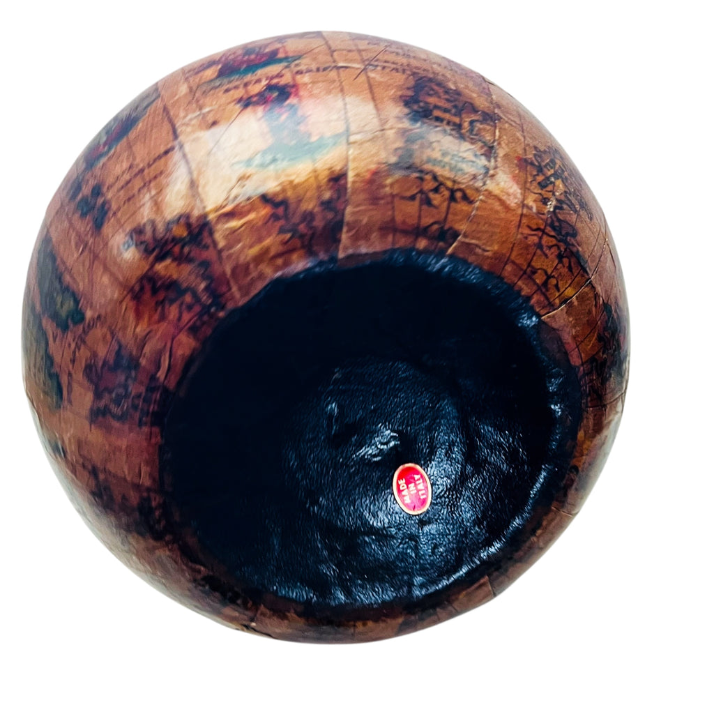 Vintage Italy Faux Leather Wrapped Covered World Map Wine Bottle