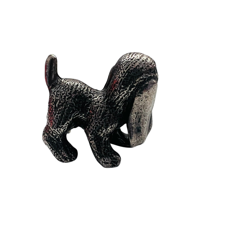 Vintage Bassithound Pewter Miniature Dog Figurine