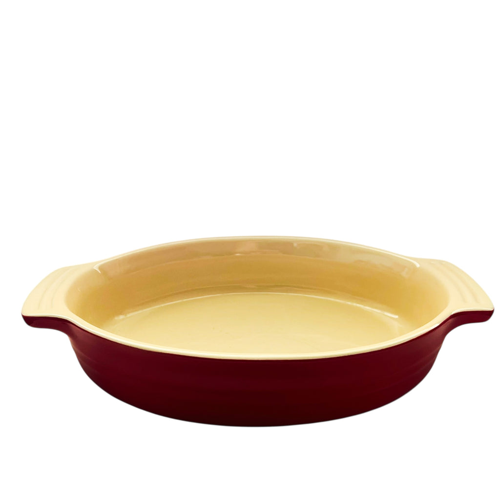 Le Creuset Stoneware Oval Red Cerise Baking Dish w/ Handles