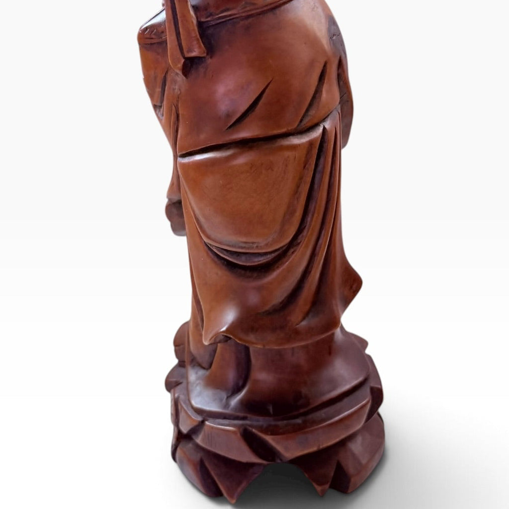 Vintage Shou Lao Xing Longevity Wood Statue