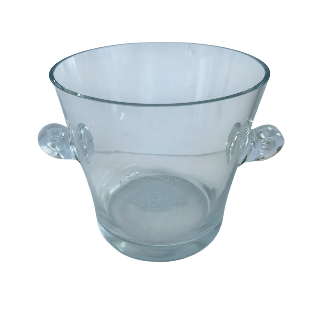 Vintage Seagrams Blown Glass Scroll Handled Champagne Chiller Ice Bucket