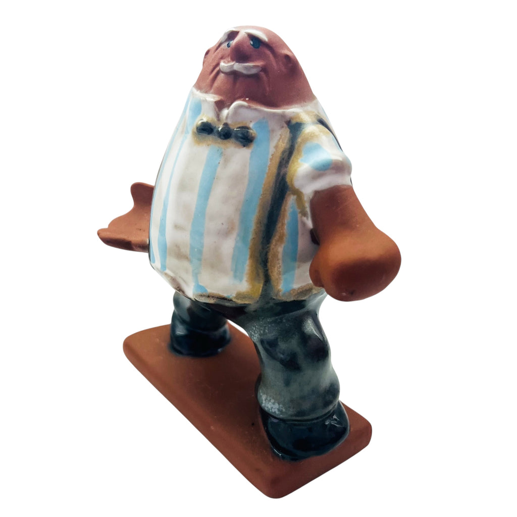 Vintage UCTCI JAPAN Man with Big Hands Stoneware Figurine Japan