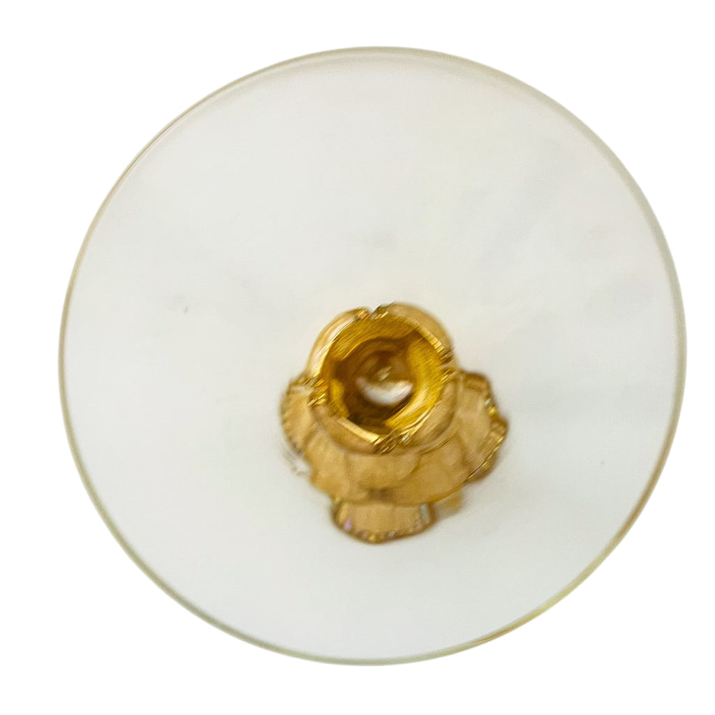 2 Saints Swarovski Crystal Enamel Jewel Flower Martini Glass