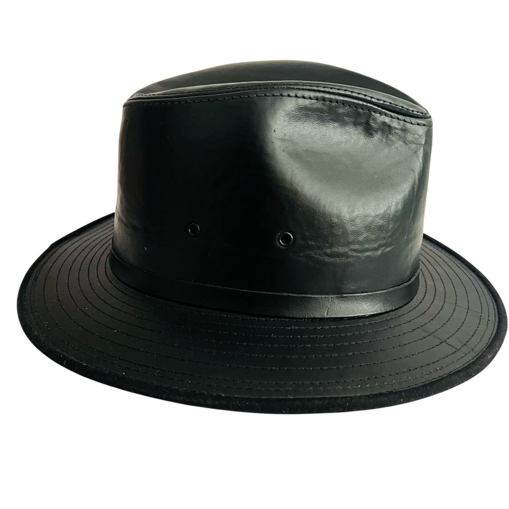 Vintage Wilsons Leather Fedora Hat Genuine Leather Hat Made in U.S.A.