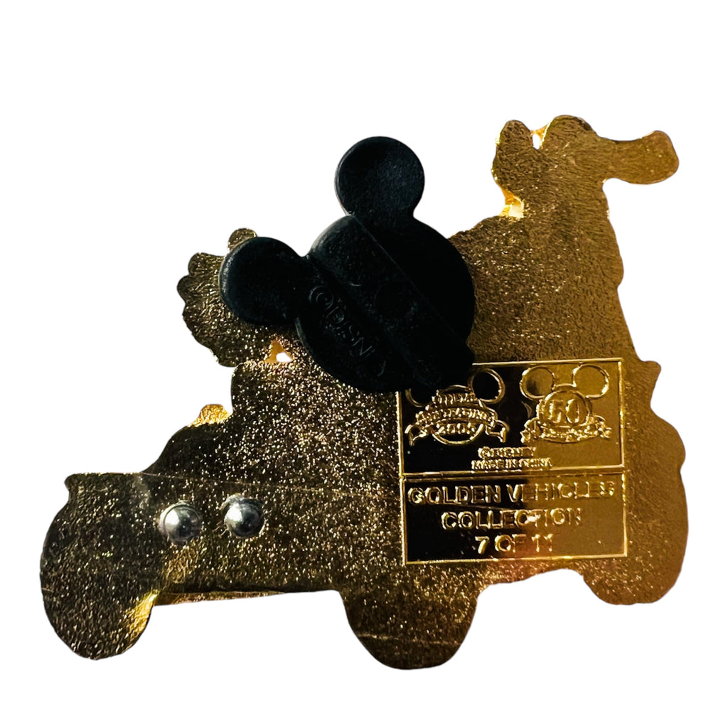 Disneyland 50th Anniversary Golden Vehicles Collection Mickey Minnie Pluto Pin