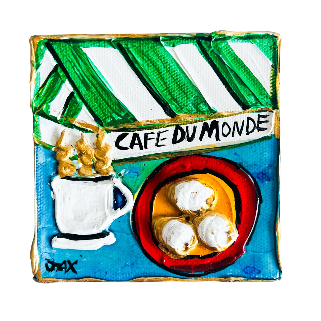 Art by Jax Frey Coffee & Beignets & Red Beans & Rice Mini Paintings