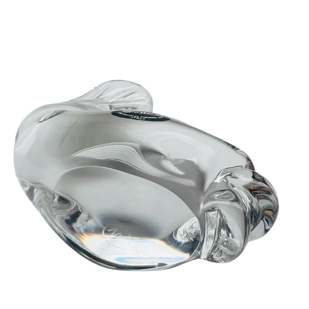 Vintage Art Glass VILCA Fish Clear Crystal Italy Paperweight
