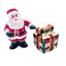 Fitz and Floyd Plaid Santa & Present Christmas Salt & Pepper Shakers