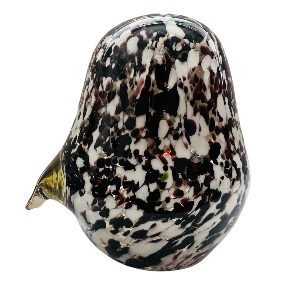 Vintage Murano Speckled Glass Owl Paperweight Figurine