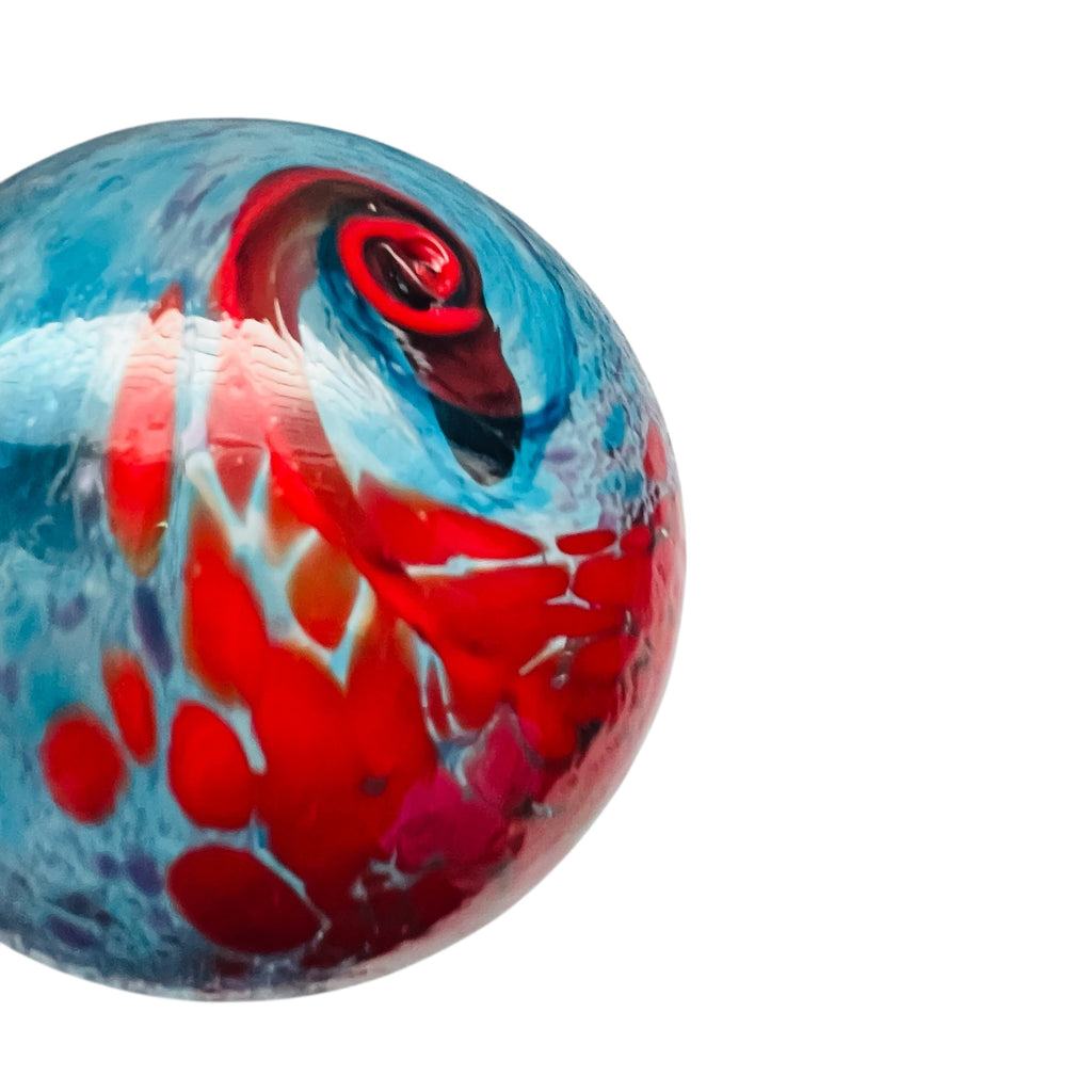 Studio Art Glass Spiral Swirl Design Christmas Holiday Ornament