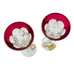 Vintage Set Of 2 Avitrah Cranberry Crystal Wine Glasses