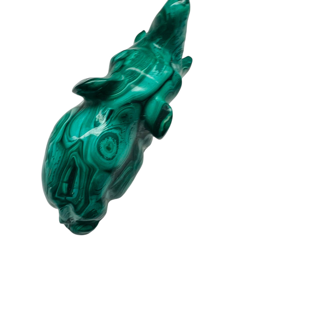 Elephant Carving Hand Carved Polished Malachite Sculpture