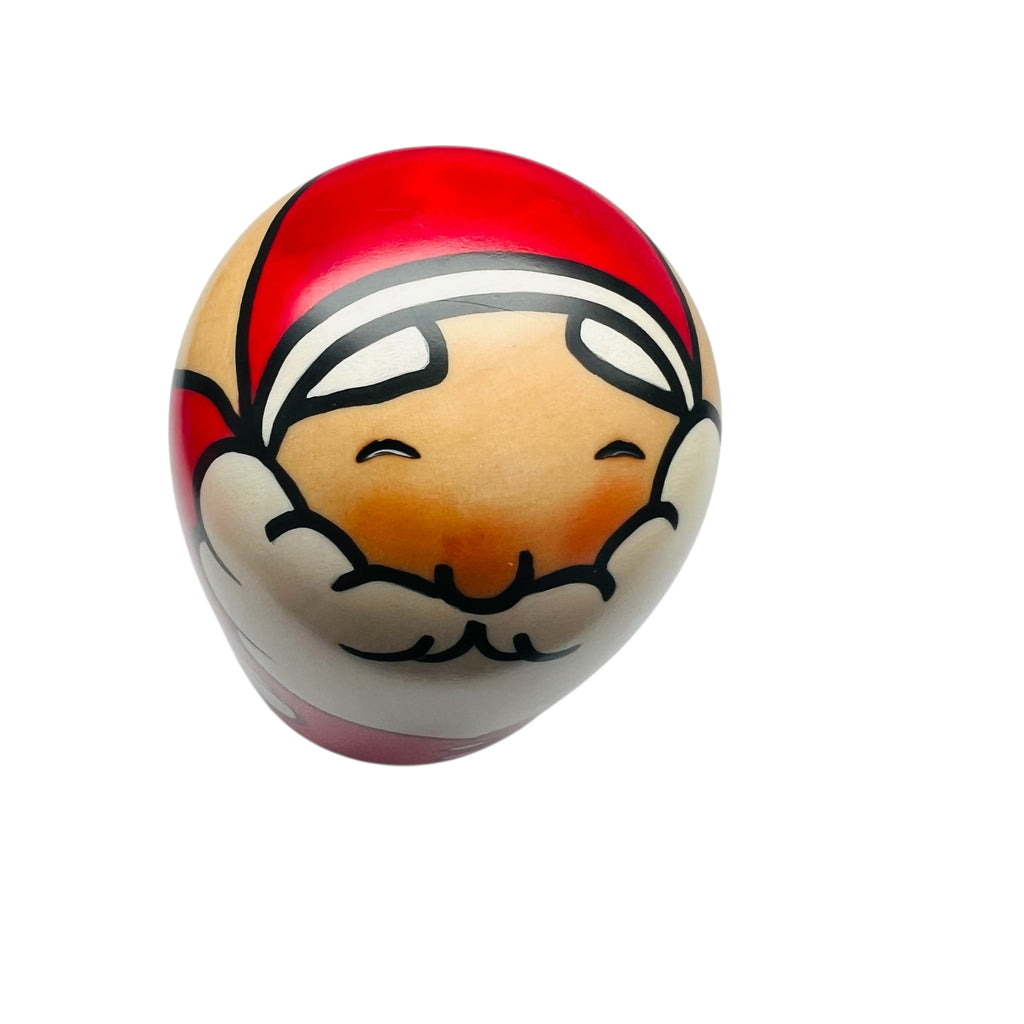 Vintage Usaburo Sakura Japanese Kokeshi Wood Santa Doll Music Box