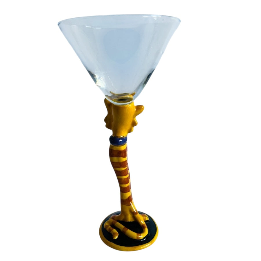 Blue Sky Heather Goldminc Ceramic Kitty Cat Martini Glass