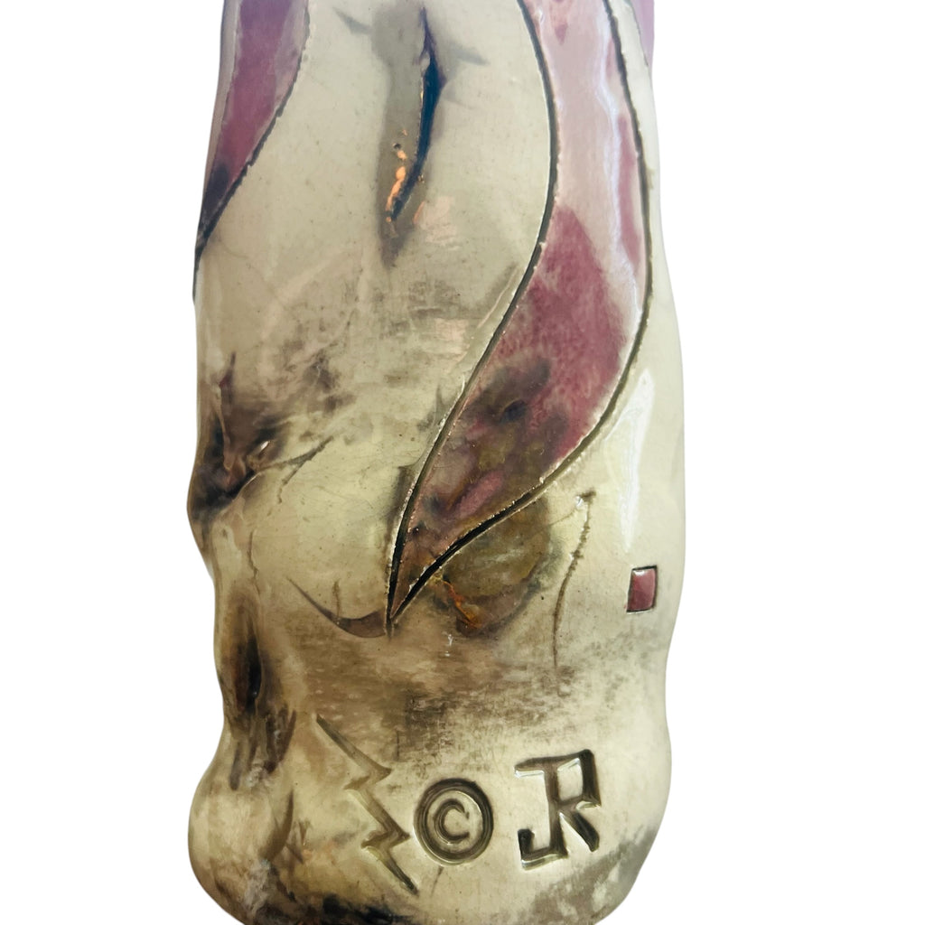 Joseph Rodriguez Raku Southwest Wrapped Art Pottery Vessel Vase