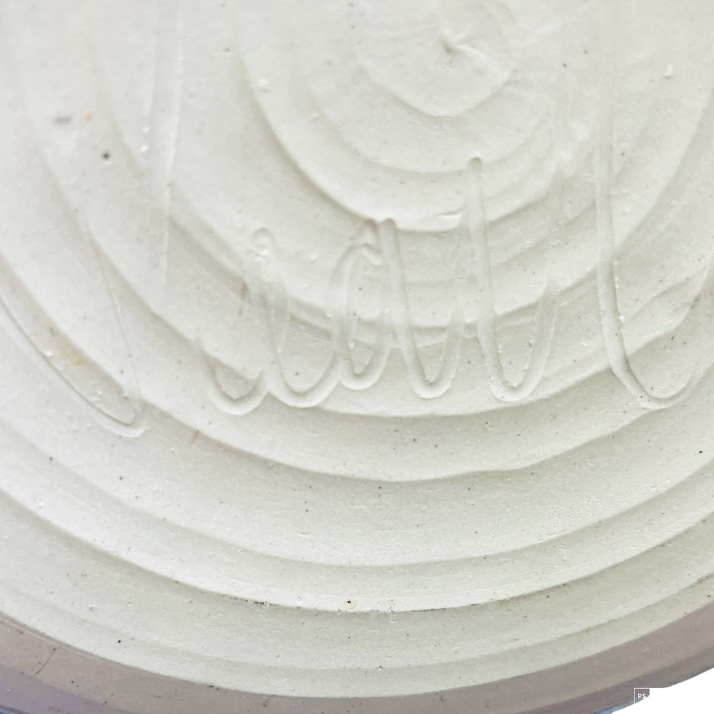 Artist Signed Handmade Purple Blue Hemp Leaf Design Serving Plate with Handles